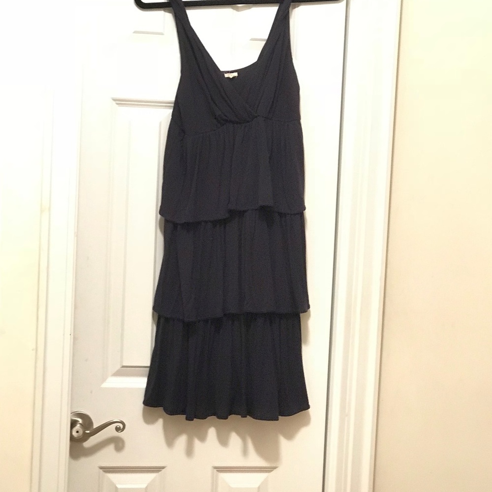 J CREW NAVY RUFFLED SUNDRESS